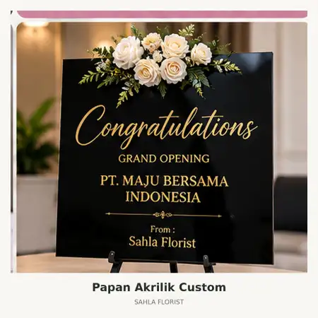 Papan Bunga Akrilik Green Ville